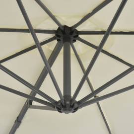 Umbrelă suspendată cu stâlp din aluminiu, nisipiu, 300 cm, 2 image