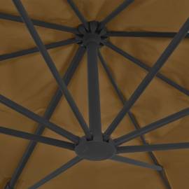 Umbrelă suspendată cu stâlp din aluminiu, taupe, 400x300 cm, 2 image