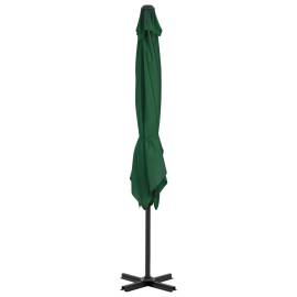 Umbrelă suspendată cu stâlp din aluminiu, verde, 250x250 cm, 4 image
