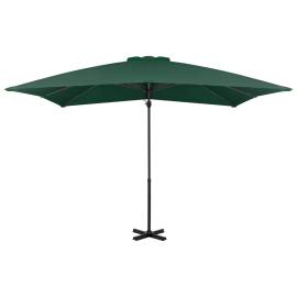 Umbrelă suspendată cu stâlp din aluminiu, verde, 250x250 cm, 3 image