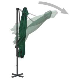Umbrelă suspendată cu stâlp din aluminiu, verde, 250x250 cm, 5 image