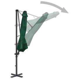 Umbrelă suspendată cu stâlp din aluminiu, verde, 300 cm, 5 image