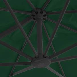 Umbrelă suspendată cu stâlp din aluminiu, verde, 400x300 cm, 2 image