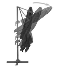 Umbrelă suspendată cu stâlp din aluminiu antracit 300x300 cm, 5 image