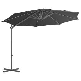 Umbrelă suspendată cu stâlp din oțel, antracit, 300 cm, 3 image