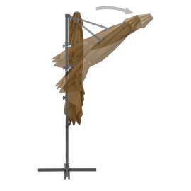 Umbrelă suspendată cu stâlp din oțel, gri taupe, 250 x 250 cm, 6 image