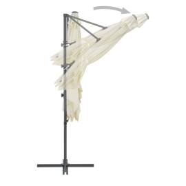 Umbrelă suspendată cu stâlp din oțel, nisipiu, 250 x 250 cm, 5 image