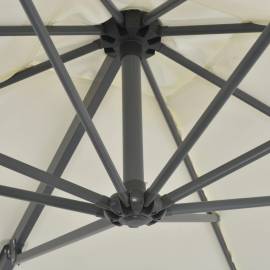 Umbrelă suspendată cu stâlp din oțel, nisipiu, 250 x 250 cm, 2 image