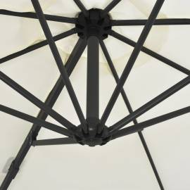 Umbrelă suspendată cu stâlp din oțel, nisipiu, 300 cm, 2 image