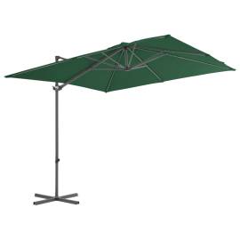 Umbrelă suspendată cu stâlp din oțel, verde, 250 x 250 cm, 3 image