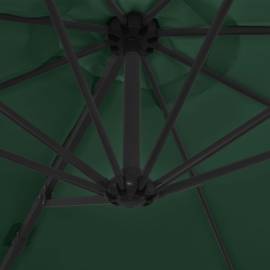 Umbrelă suspendată cu stâlp din oțel, verde, 300 cm, 2 image