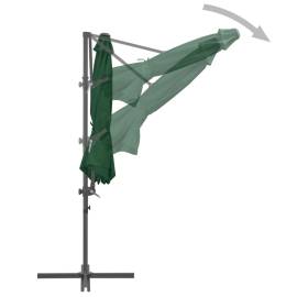 Umbrelă suspendată cu stâlp din oțel, verde, 300 cm, 6 image