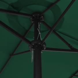 Umbrelă de soare de exterior, stâlp aluminiu, verde, 460x270 cm, 2 image