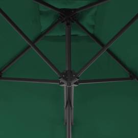 Umbrelă de soare de exterior, stâlp din oțel, verde, 250x250 cm, 2 image