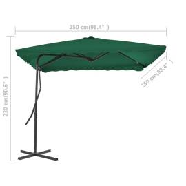 Umbrelă de soare de exterior, stâlp din oțel, verde, 250x250 cm, 6 image