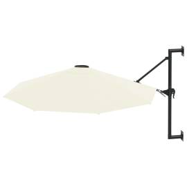 Umbrelă soare, montaj pe perete, stâlp metalic, 300 cm, nisipiu, 2 image