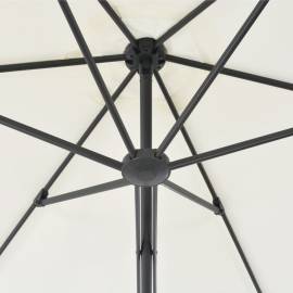 Umbrelă soare de exterior cu stâlp din oțel, nisipiu, 300 cm