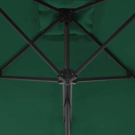 Umbrelă soare de exterior cu stâlp din oțel, verde, 300 cm, 2 image