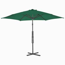 Umbrelă soare de exterior cu stâlp din oțel, verde, 300 cm, 4 image