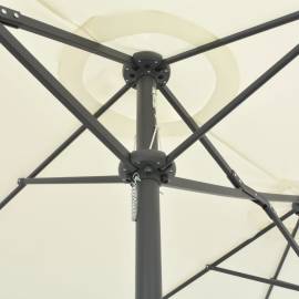Umbrelă soare exterior, stâlp aluminiu, nisipiu, 460 x 270 cm, 2 image