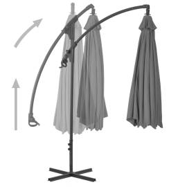 Umbrelă suspendată cu stâlp din oțel, antracit, 250 x 250 cm, 5 image