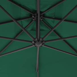 Umbrelă suspendată cu stâlp din oțel, verde, 250 x 250 cm, 2 image