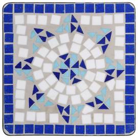 Masă laterală cu mozaic, albastru și alb, ceramică, 4 image