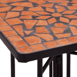 Masă laterală cu mozaic, cărămiziu, ceramică, 6 image