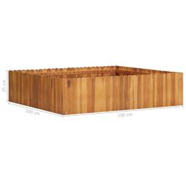 Strat înălțat de grădină, 100x100x25 cm, lemn masiv de acacia, 5 image