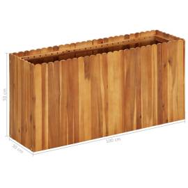 Strat înălțat de grădină, 100x30x50 cm, lemn masiv de acacia, 6 image