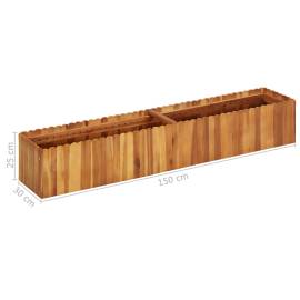 Strat înălțat de grădină, 150x30x25 cm, lemn masiv de acacia, 6 image