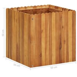 Strat înălțat de grădină, 50 x 50 x 50 cm, lemn masiv de acacia, 5 image