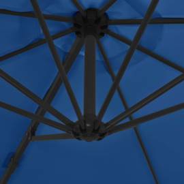 Umbrelă în consolă cu stâlp din oțel, albastru azuriu, 300 cm, 2 image