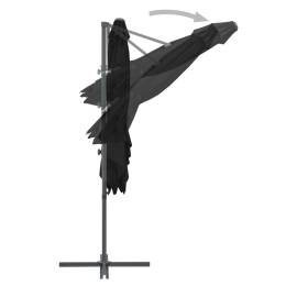 Umbrelă în consolă cu stâlp din oțel, negru, 250x250 cm, 6 image