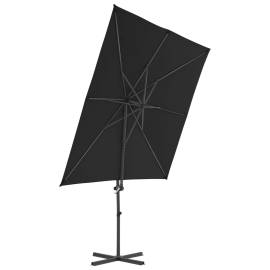 Umbrelă în consolă cu stâlp din oțel, negru, 250x250 cm, 4 image