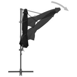 Umbrelă în consolă cu stâlp din oțel, negru, 300 cm, 6 image