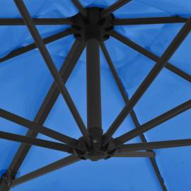 Umbrelă în consolă stâlp din oțel, albastru azuriu, 250x250 cm, 2 image