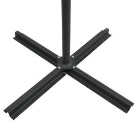 Umbrelă suspendată cu led și stâlp din oțel, negru, 250x250 cm, 8 image