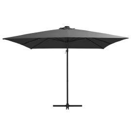Umbrelă suspendată cu led, stâlp din oțel, antracit, 250x250 cm, 3 image