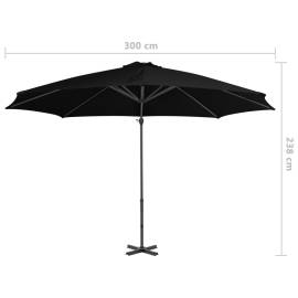 Umbrelă suspendată cu stâlp din aluminiu, negru, 300 cm, 8 image