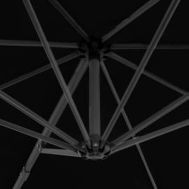 Umbrelă suspendată cu stâlp din aluminiu, negru, 300 cm, 2 image