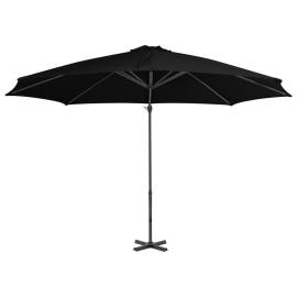 Umbrelă suspendată cu stâlp din aluminiu, negru, 300 cm, 3 image