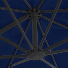 Umbrelă suspendată cu stâlp din aluminiu albastru azuriu 3x3 m, 2 image