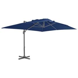 Umbrelă suspendată cu stâlp din aluminiu albastru azuriu 4x3 m