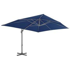 Umbrelă suspendată cu stâlp din aluminiu albastru azuriu 4x3 m, 3 image