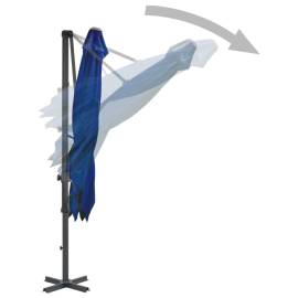 Umbrelă suspendată stâlp aluminiu, albastru azuriu, 250x250 cm, 5 image