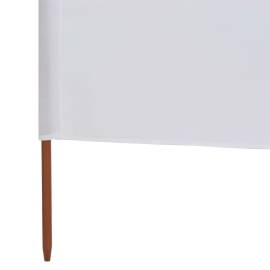 Paravan anti-vânt cu 3 panouri, alb nisipiu, 400x80 cm, textil, 5 image