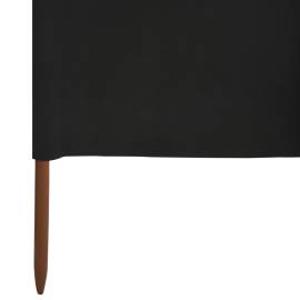 Paravan anti-vânt cu 3 panouri, negru, 400 x 160 cm, textil, 5 image