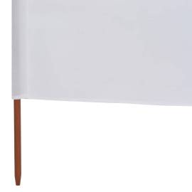 Paravan anti-vânt cu 5 panouri, alb nisipiu, 600x80 cm, textil, 5 image