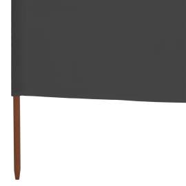 Paravan anti-vânt cu 5 panouri, antracit, 600 x 80 cm, textil, 5 image